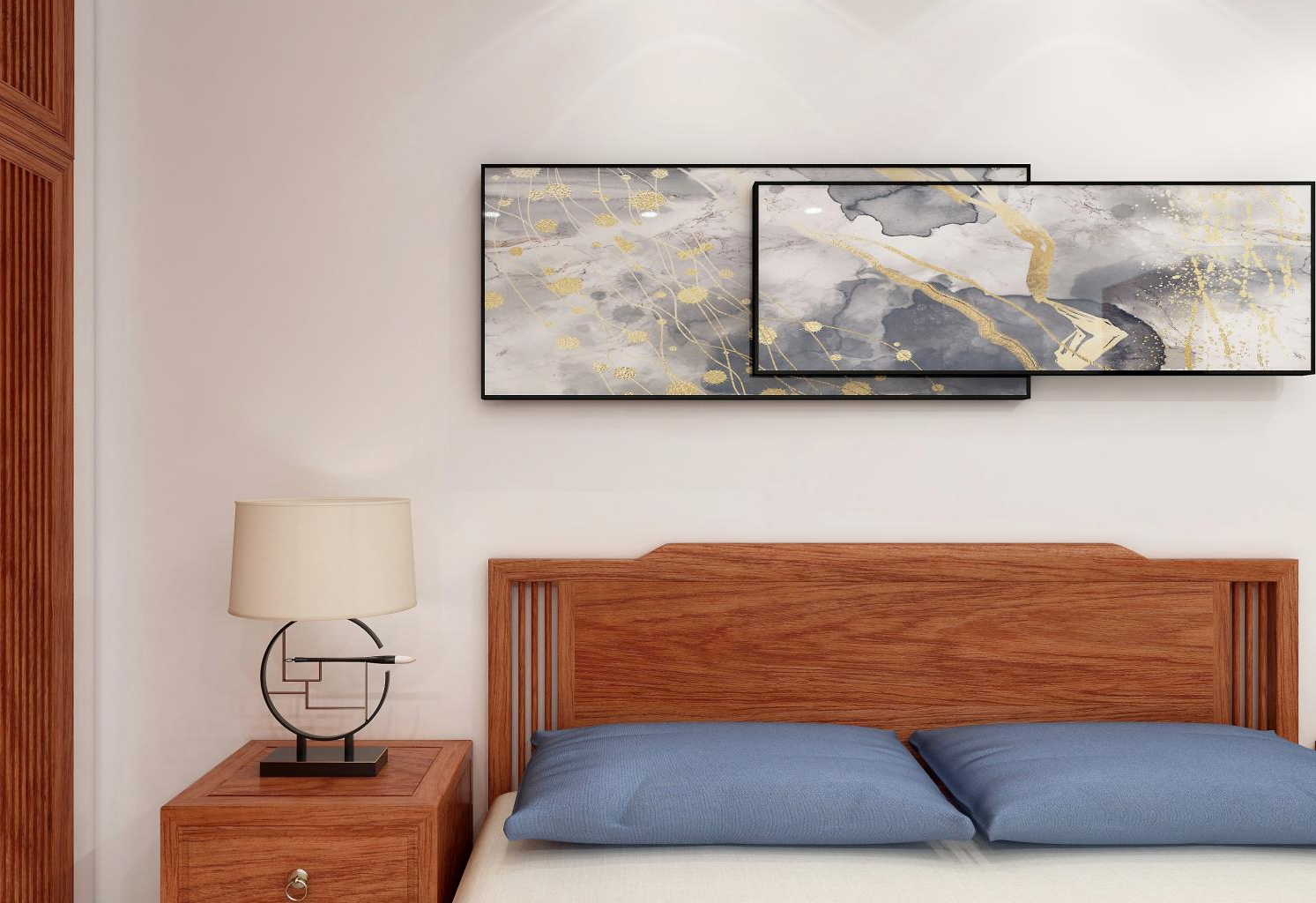 床头保持了木材原始的自然面貌,不雕琢,不矫饰,散发着一种质朴无华的